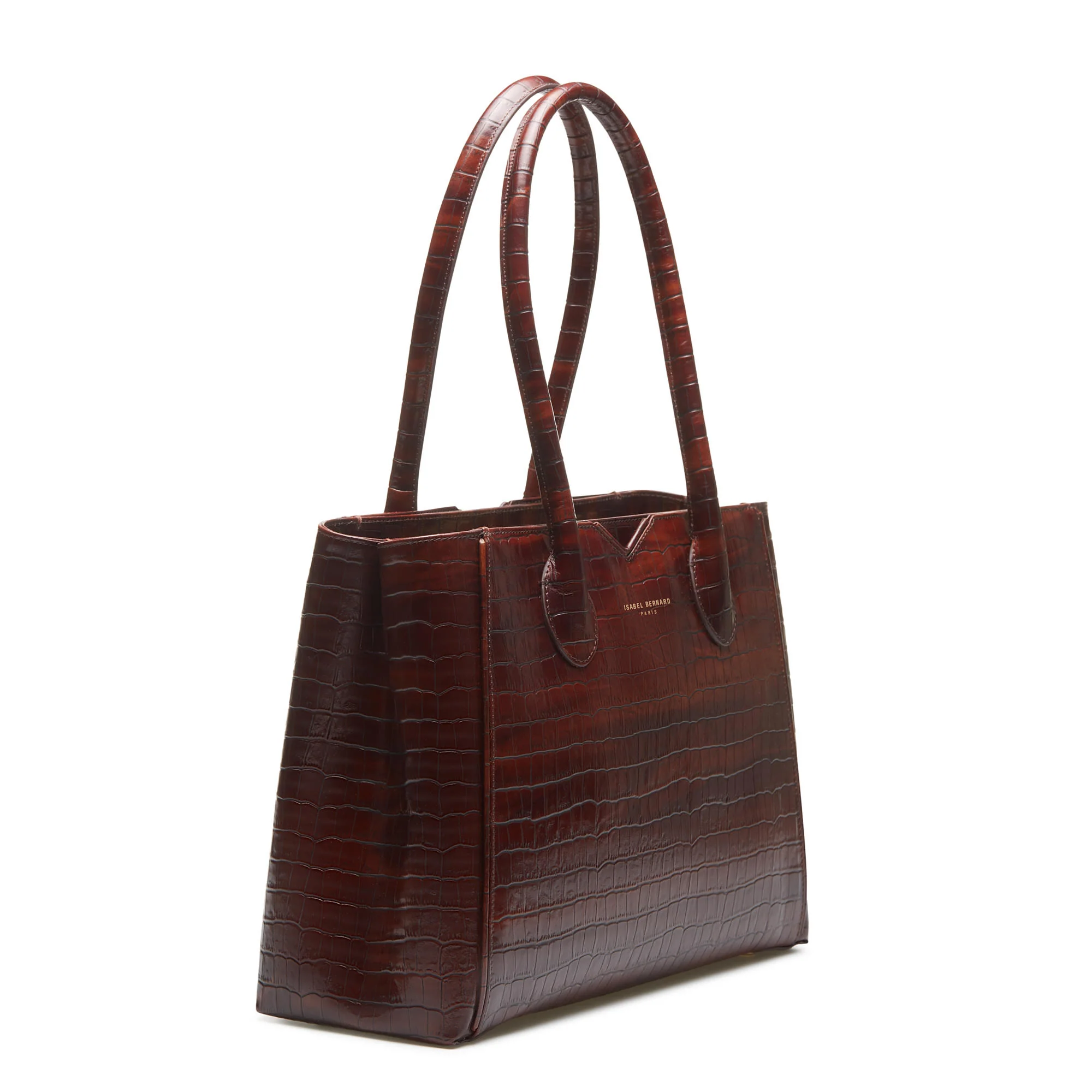 Cadeau d'Isabel croco brown calfskin leather handbag and wallet set - Image 5