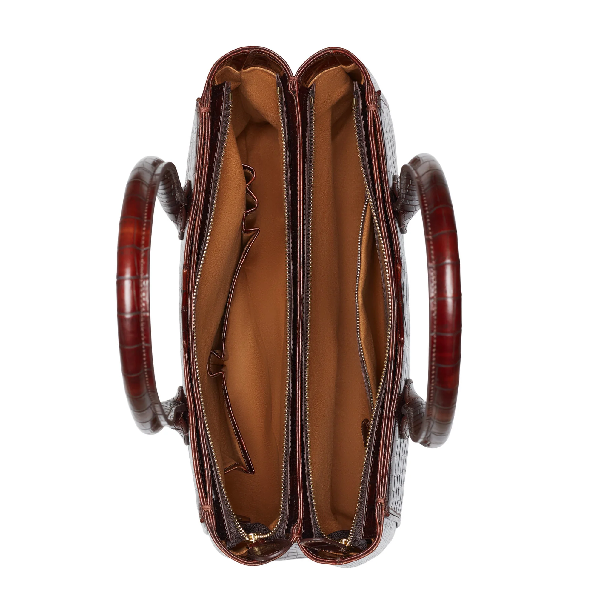 Cadeau d'Isabel croco brown calfskin leather handbag and wallet set - Image 8