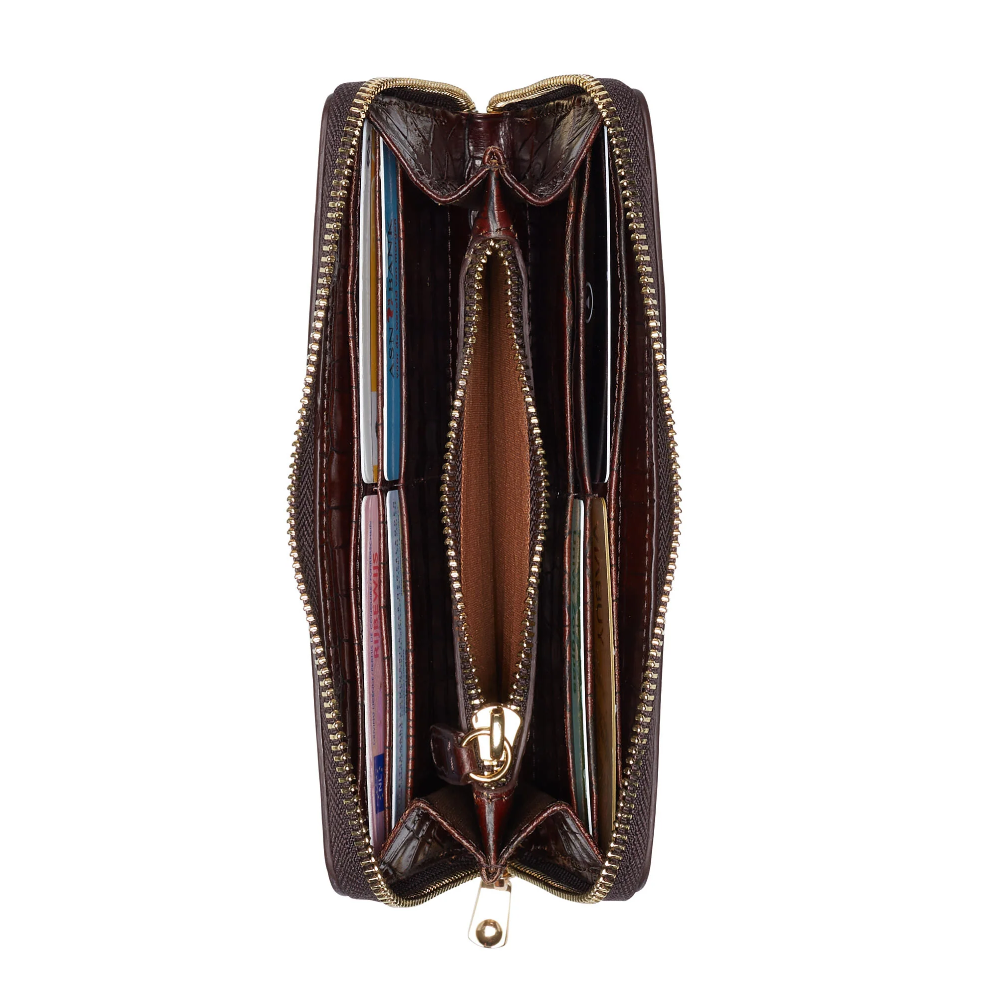 Cadeau d'Isabel croco brown calfskin leather handbag and wallet set - Image 10