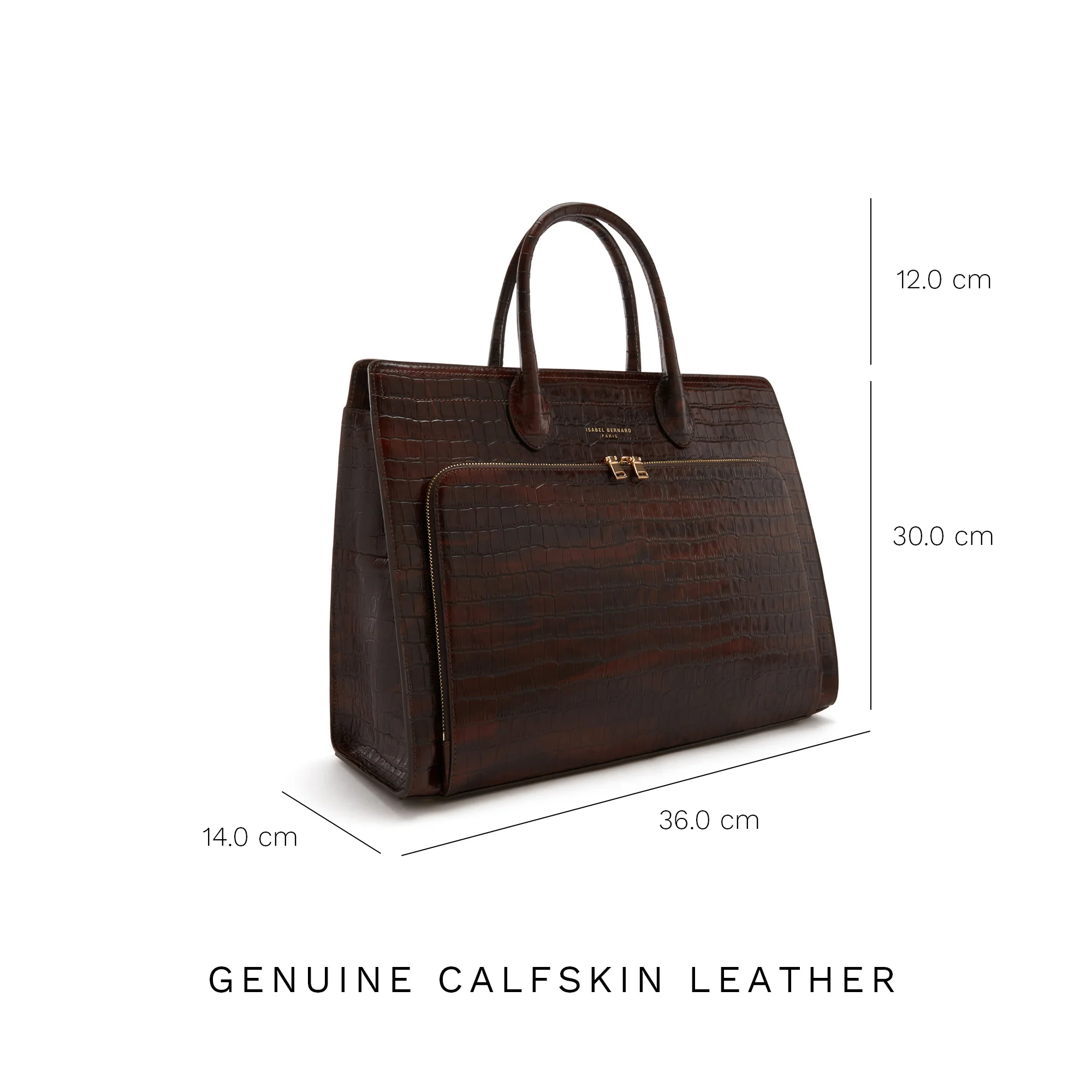Cadeau d'Isabel croco brown calfskin leather handbag and wallet set - Image 14