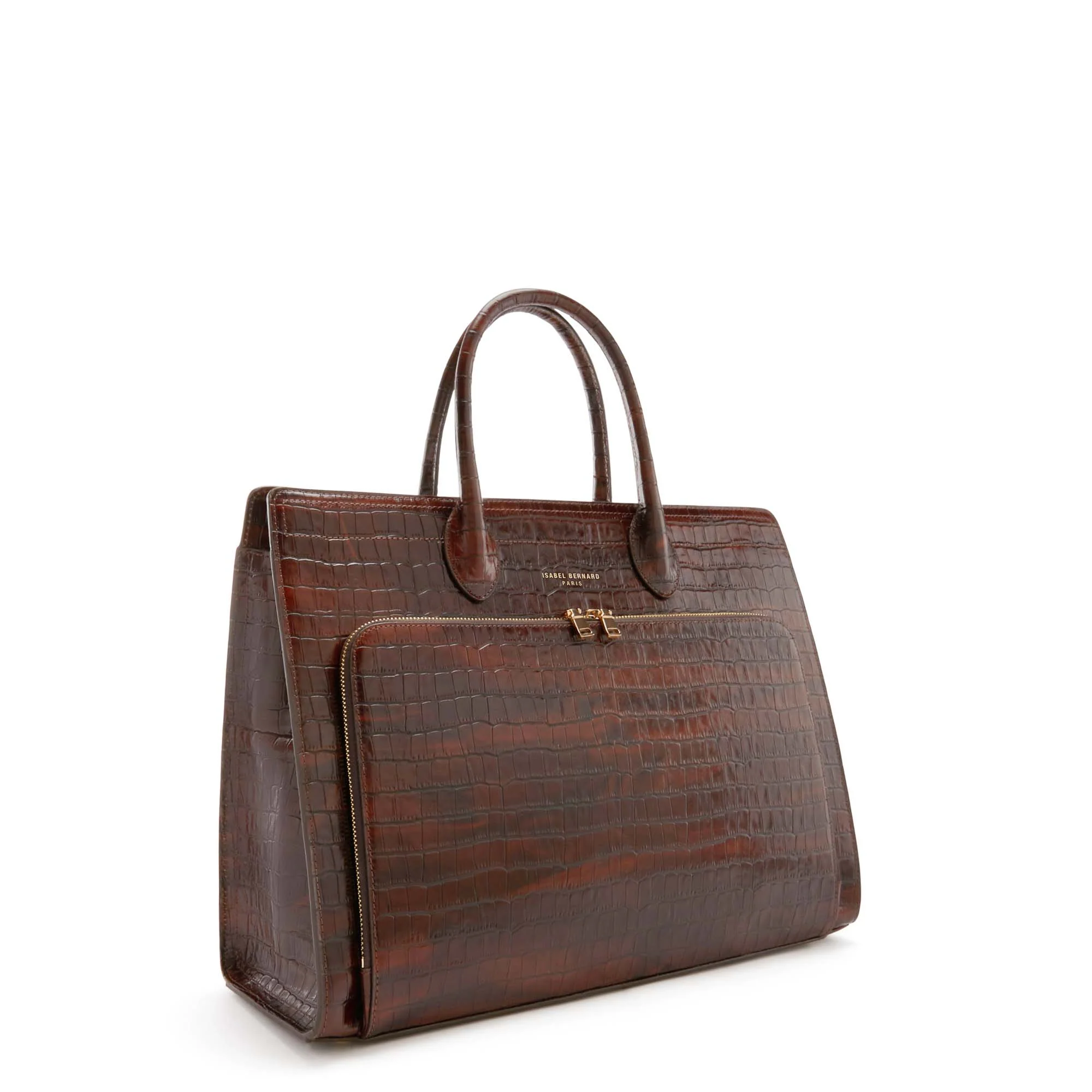 Cadeau d'Isabel croco brown calfskin leather handbag and wallet set - Image 7