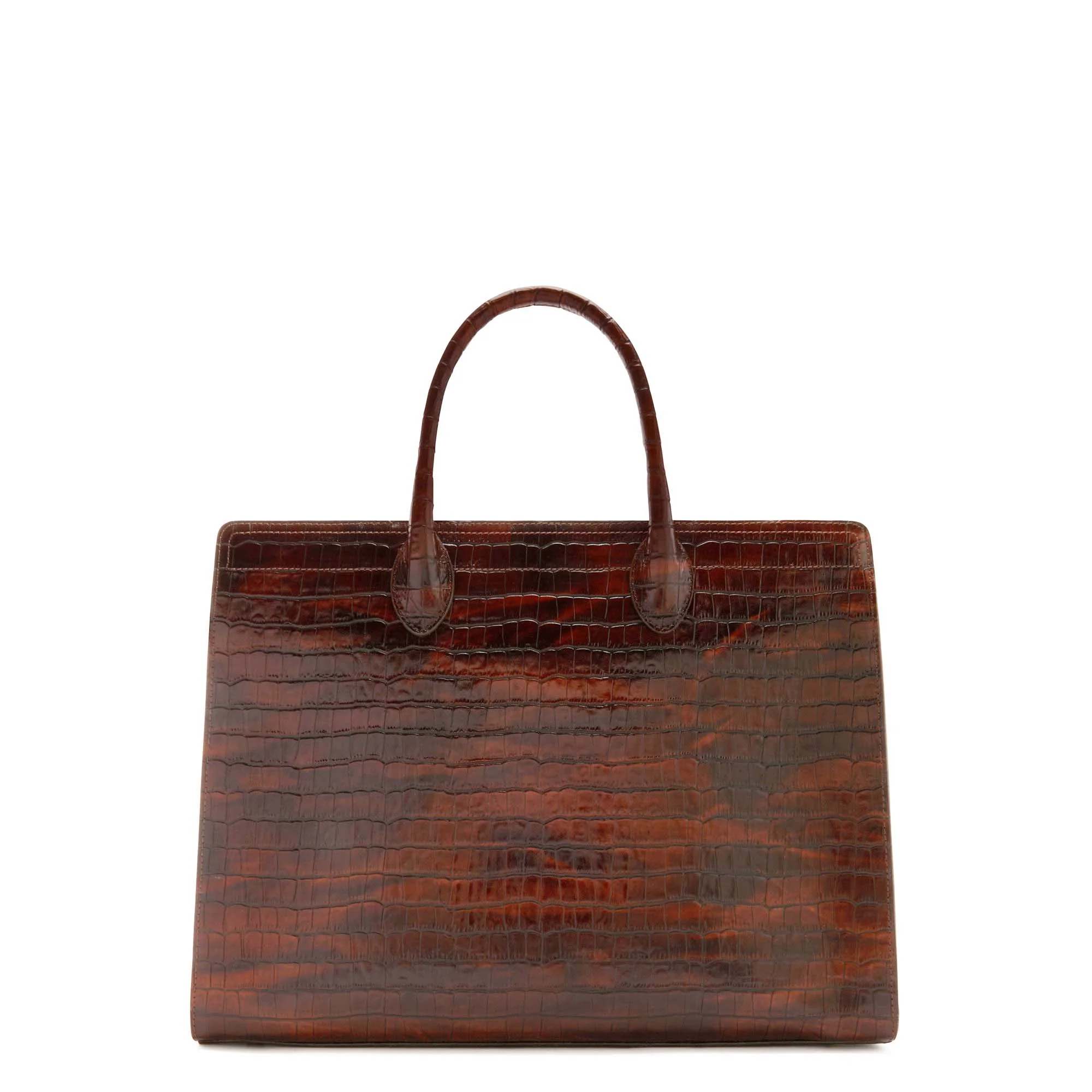 Cadeau d'Isabel croco brown calfskin leather handbag and wallet set - Image 9