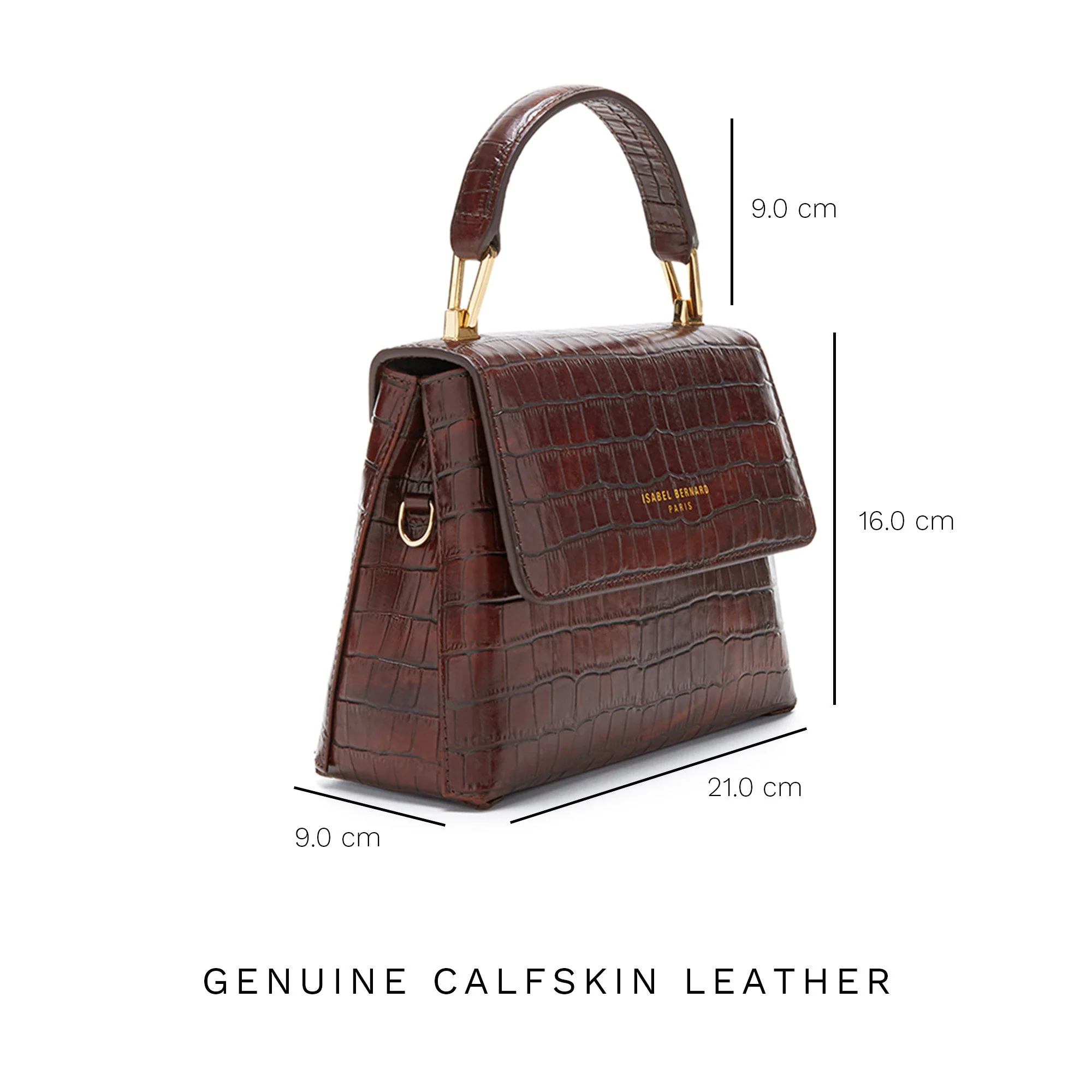 Cadeau d'Isabel croco brown calfskin leather handbag and wallet set - Image 13