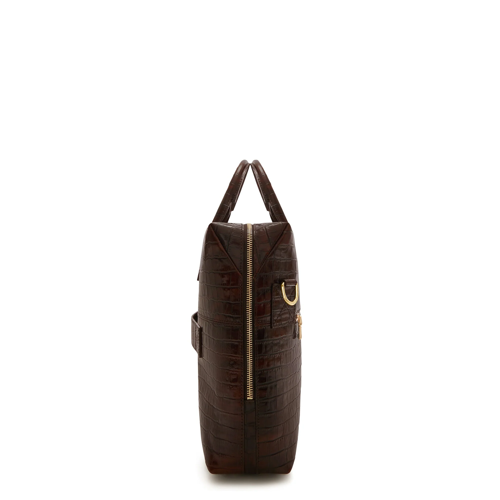 Cadeau d'Isabel croco brown calfskin leather handbag and wallet set - Image 5