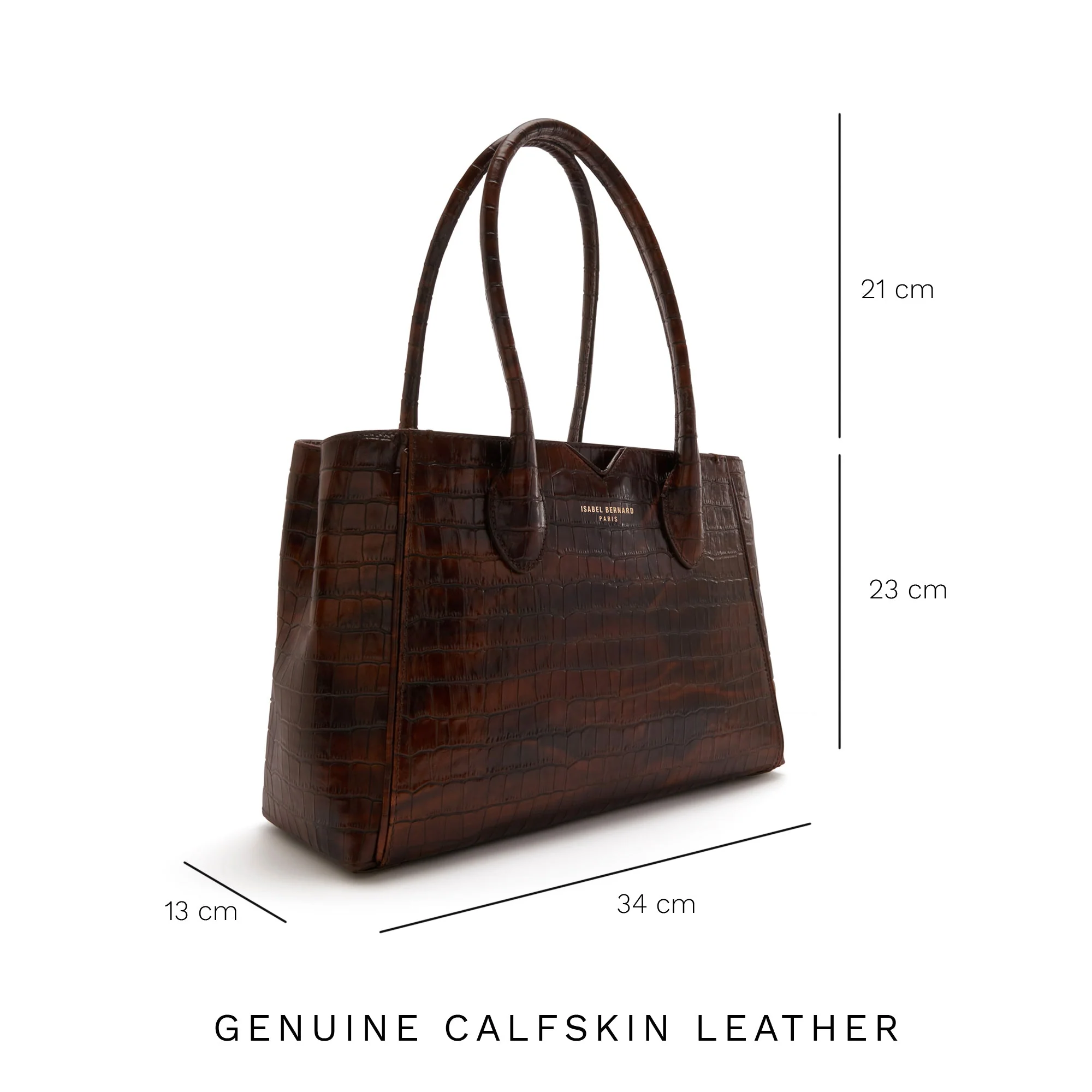 Cadeau d'Isabel croco brown calfskin leather handbag and wallet set - Image 13