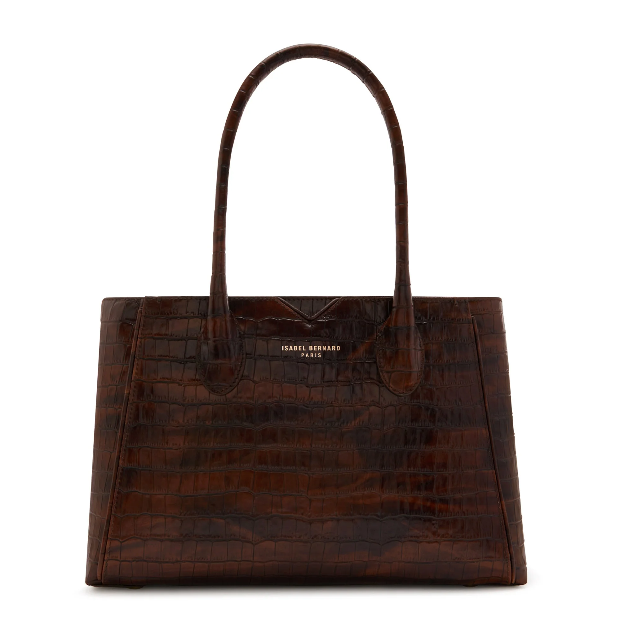 Cadeau d'Isabel croco brown calfskin leather handbag and wallet set - Image 4
