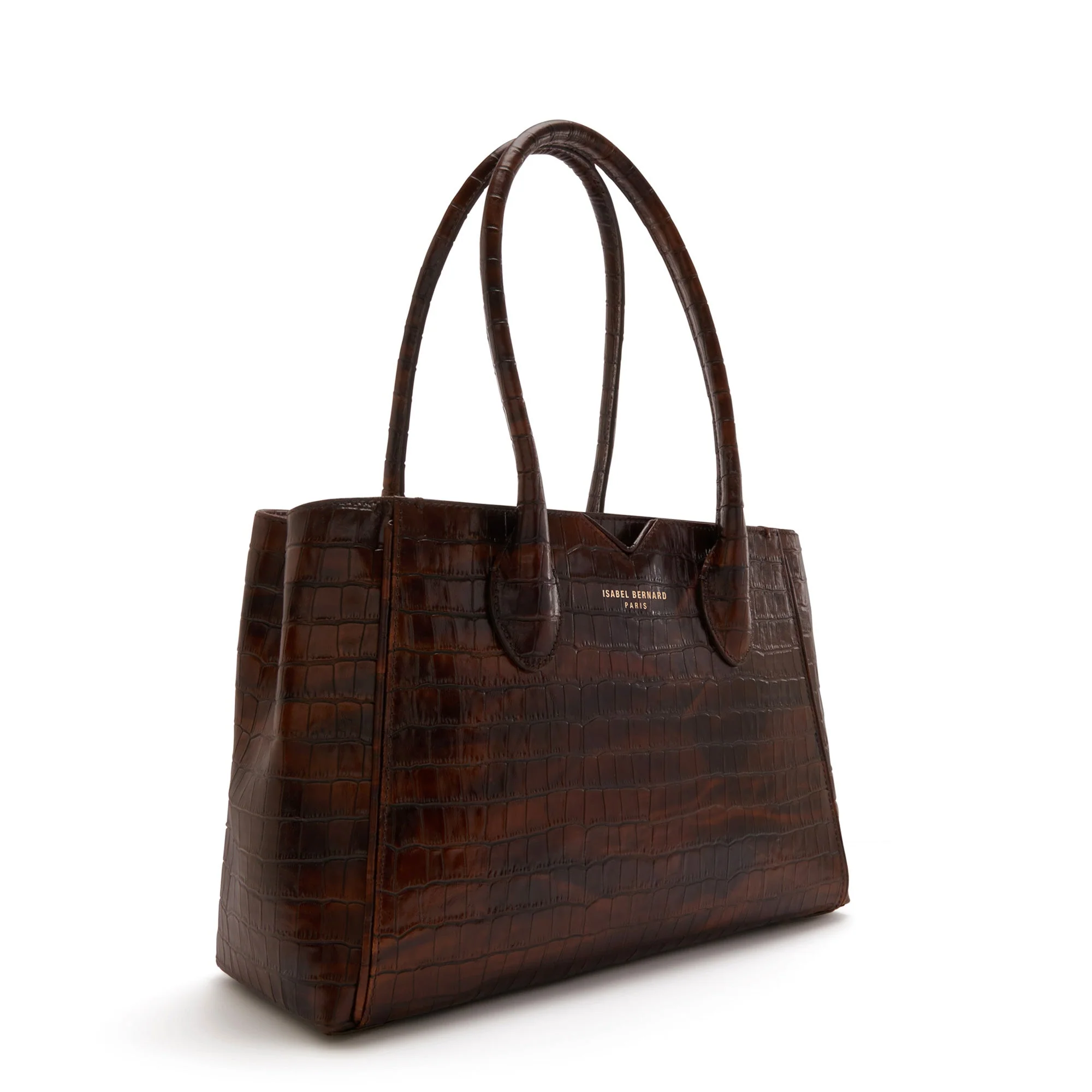 Cadeau d'Isabel croco brown calfskin leather handbag and wallet set - Image 5