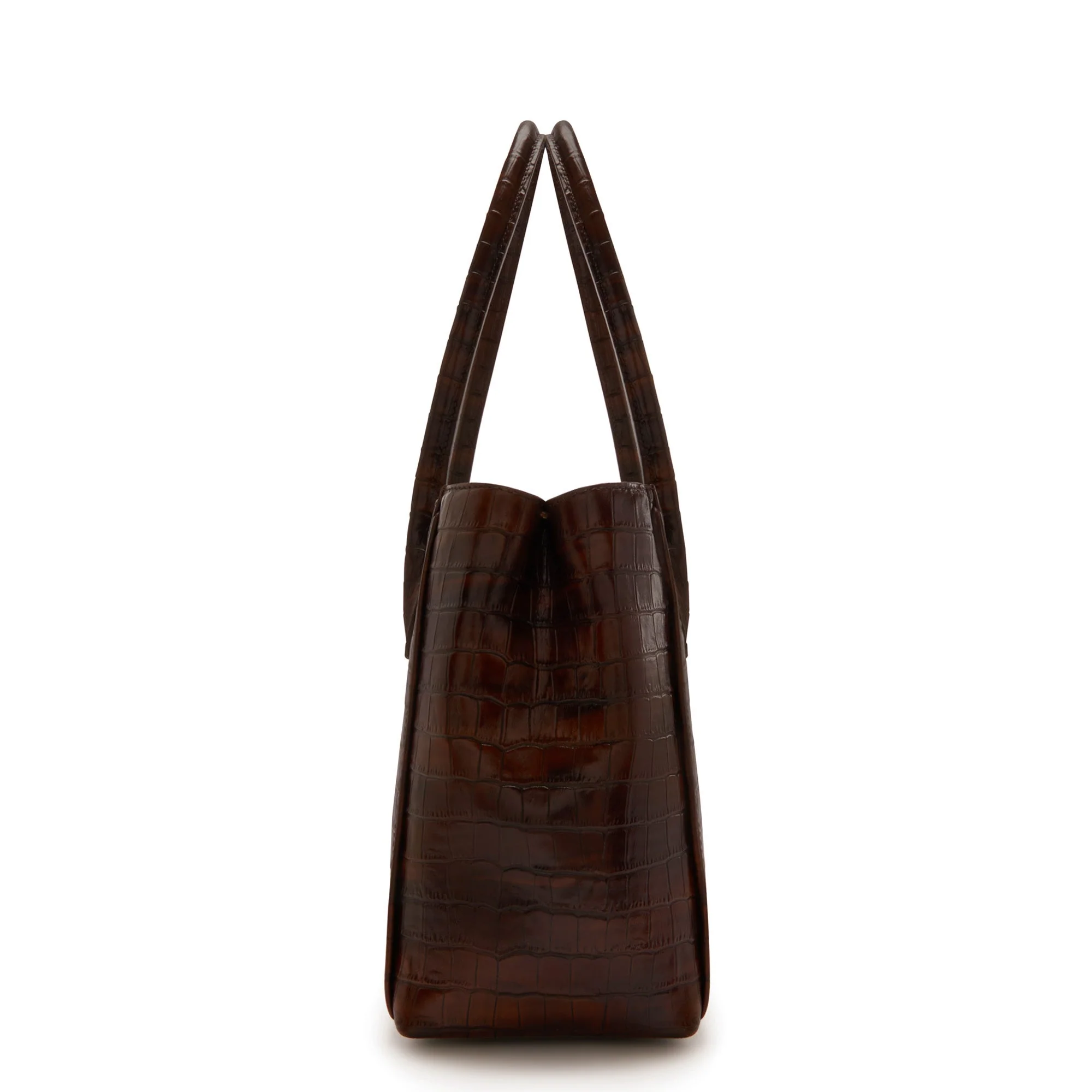 Cadeau d'Isabel croco brown calfskin leather handbag and wallet set - Image 6