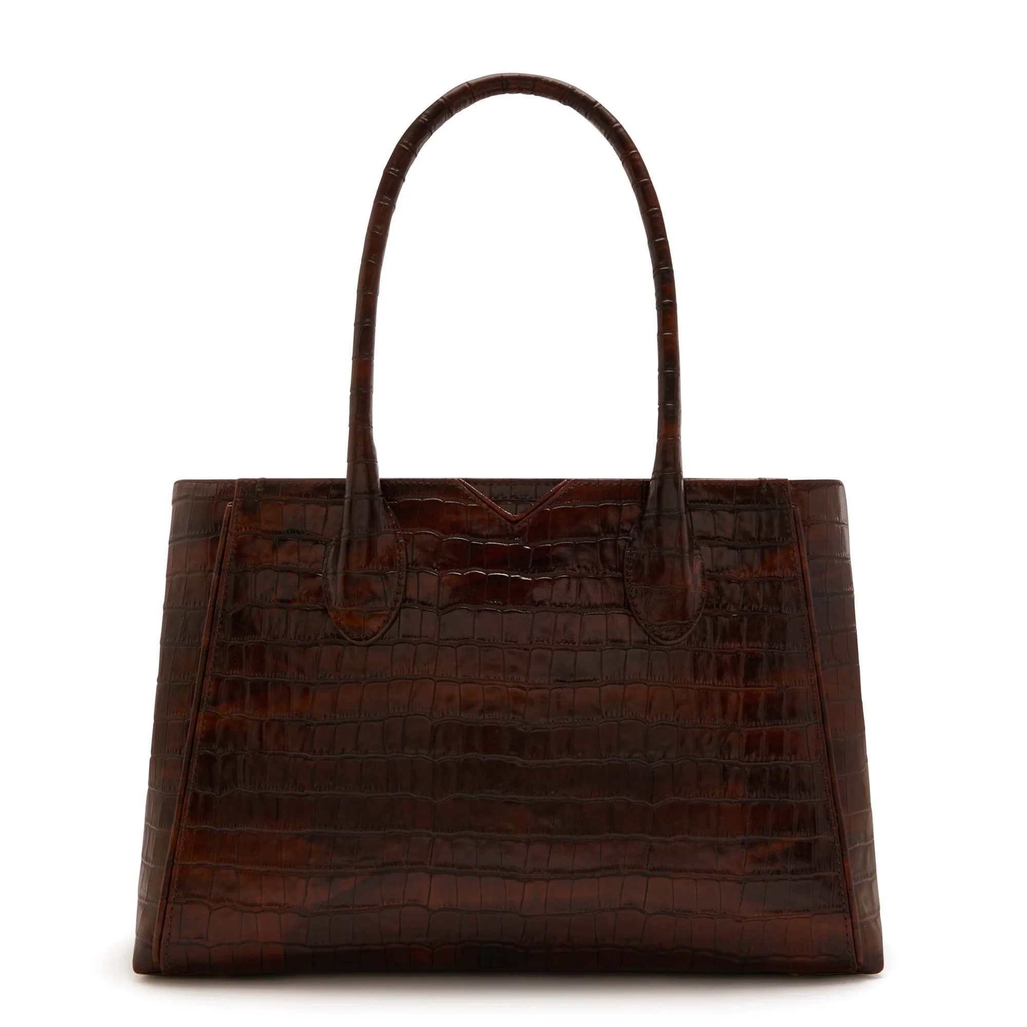 Cadeau d'Isabel croco brown calfskin leather handbag and wallet set - Image 7