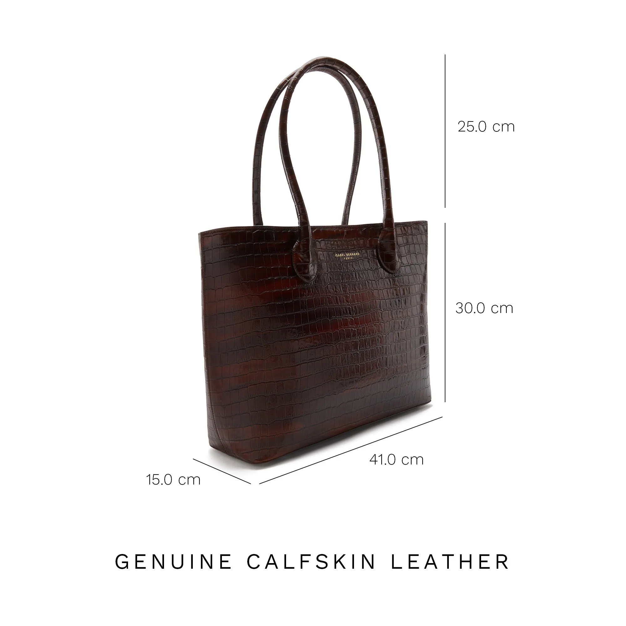 Cadeau d'Isabel croco brown calfskin leather shopper and wallet set - Image 13