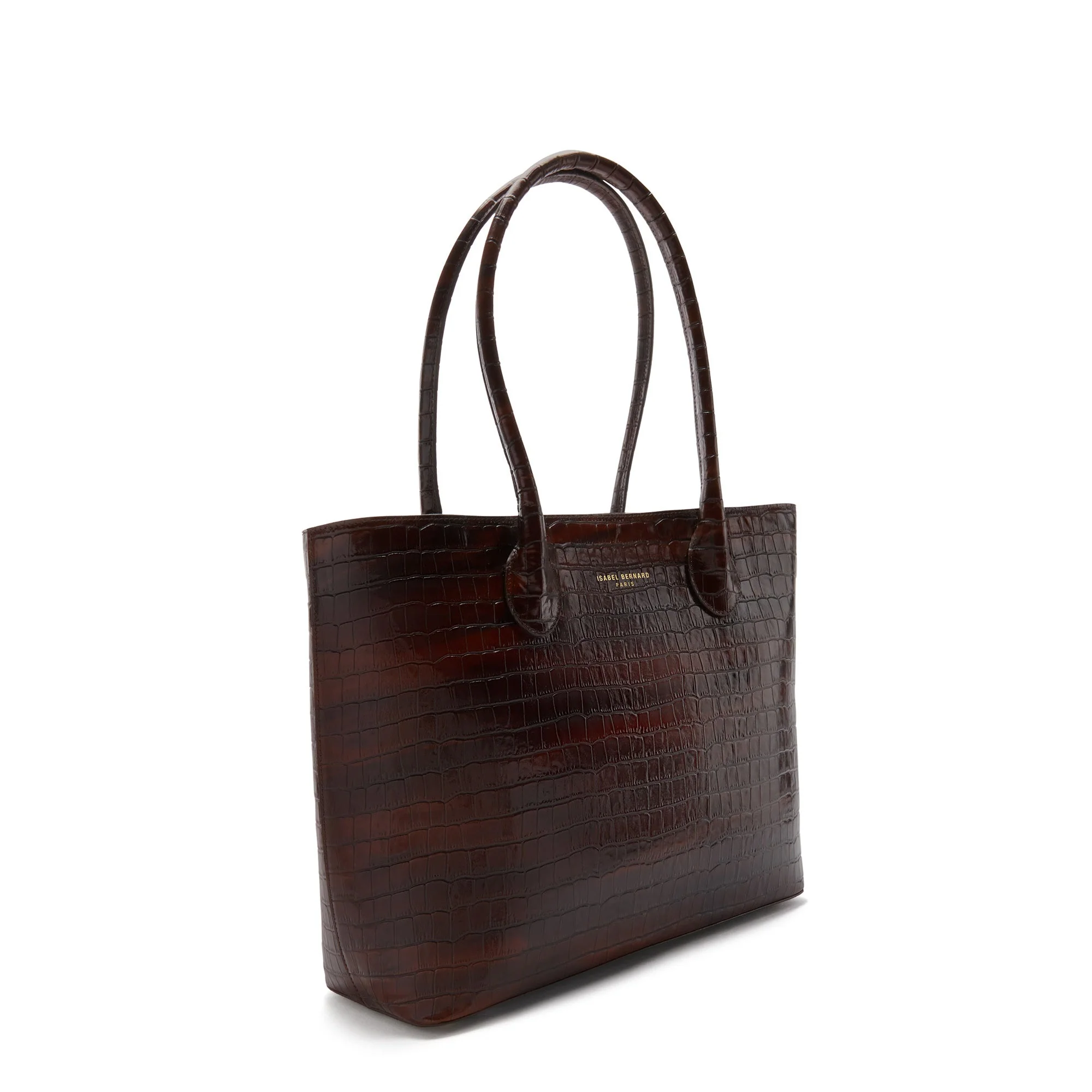 Cadeau d'Isabel croco brown calfskin leather shopper and wallet set - Image 5