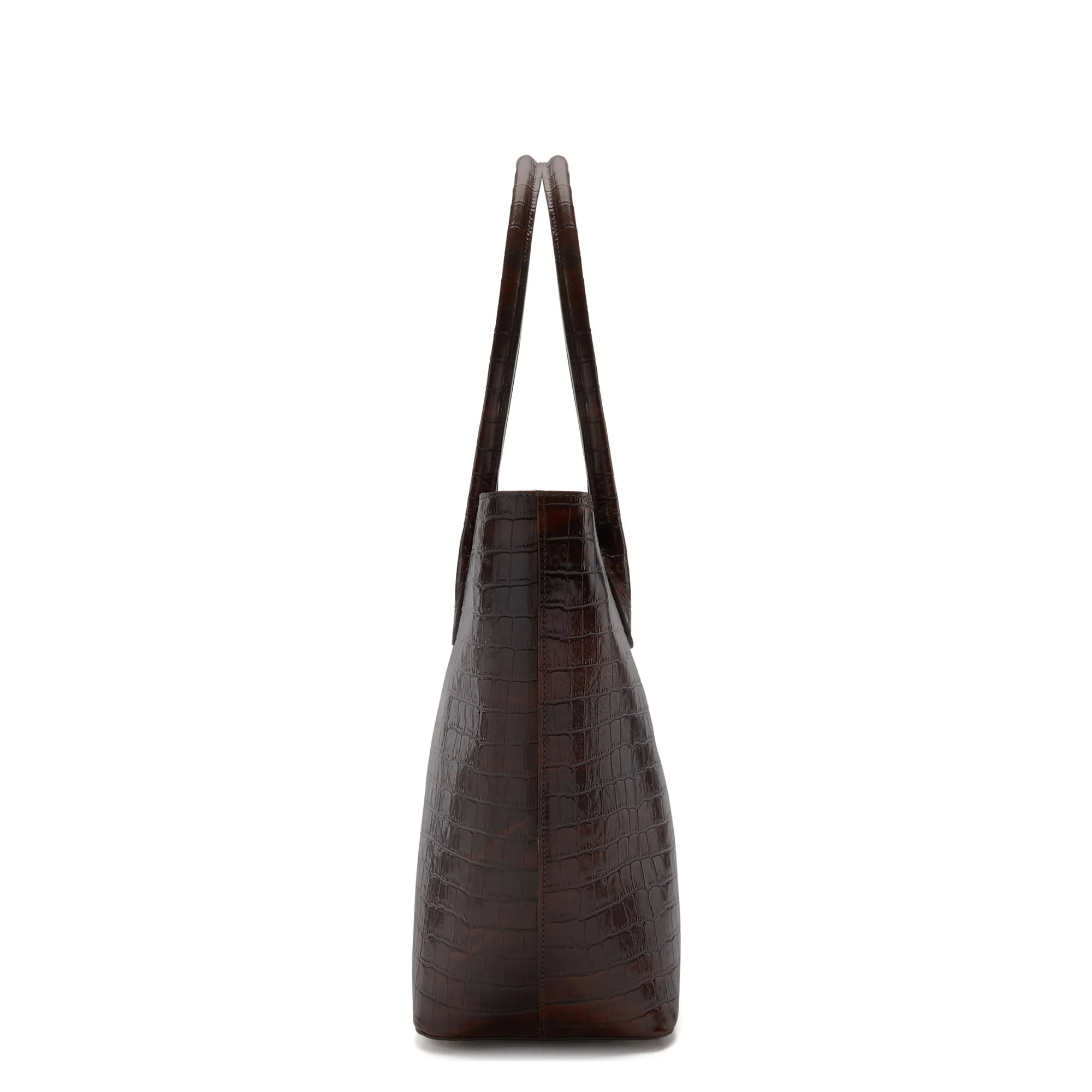 Cadeau d'Isabel croco brown calfskin leather shopper and wallet set - Image 6