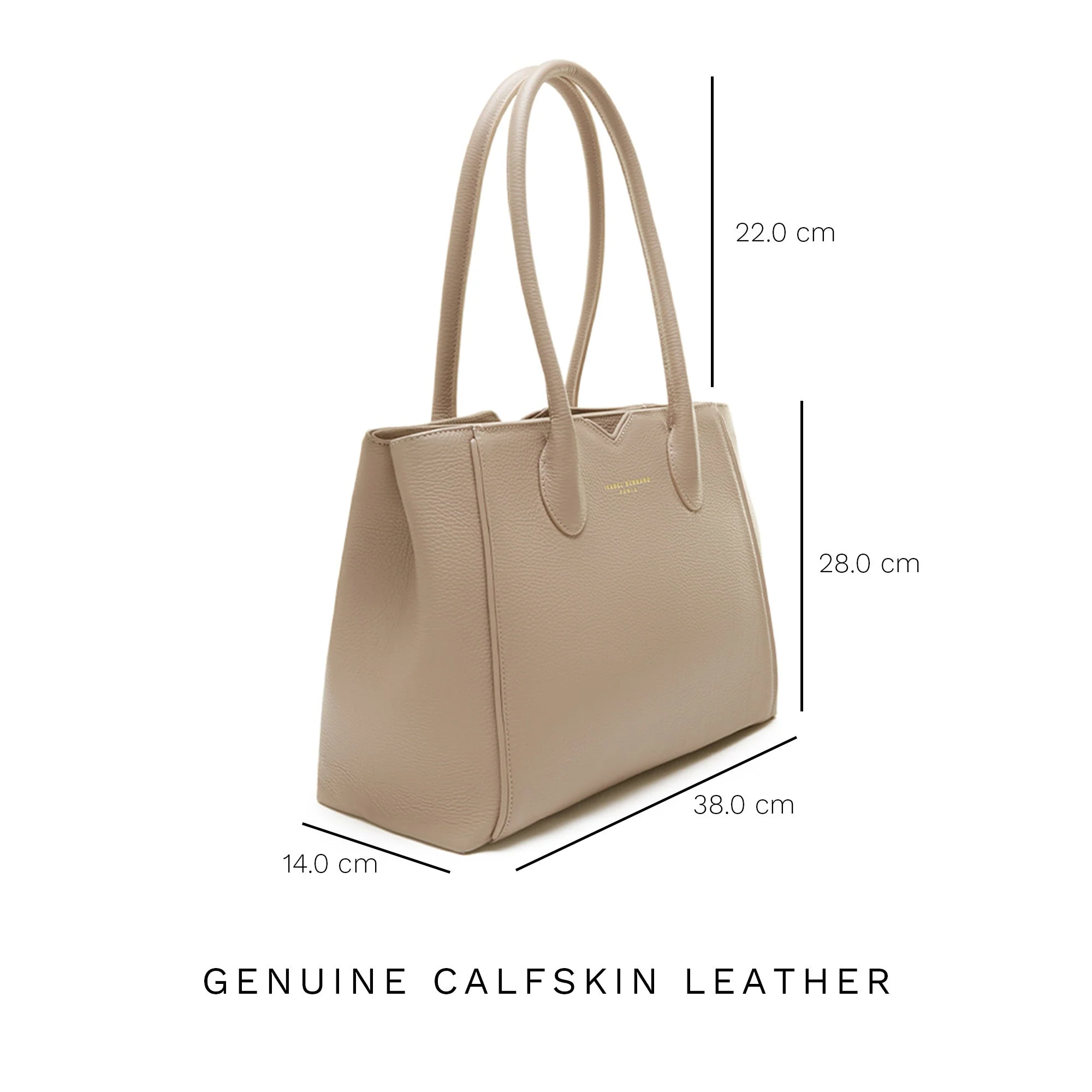 Cadeau d'Isabel taupe calfskin leather handbag and wallet set - Image 12
