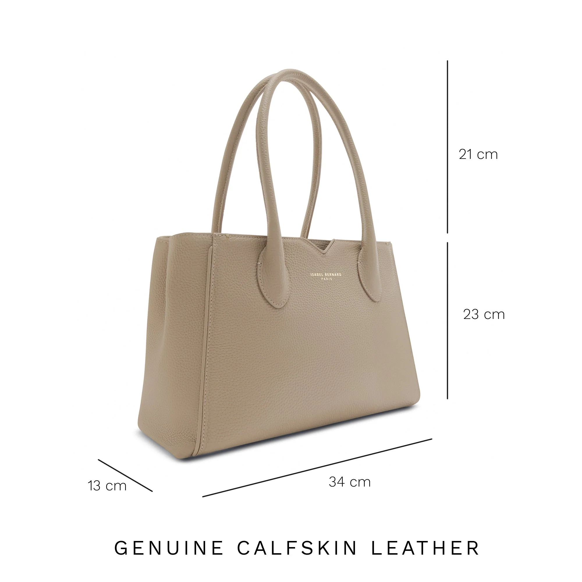 Cadeau d'Isabel taupe calfskin leather handbag and wallet set - Image 13