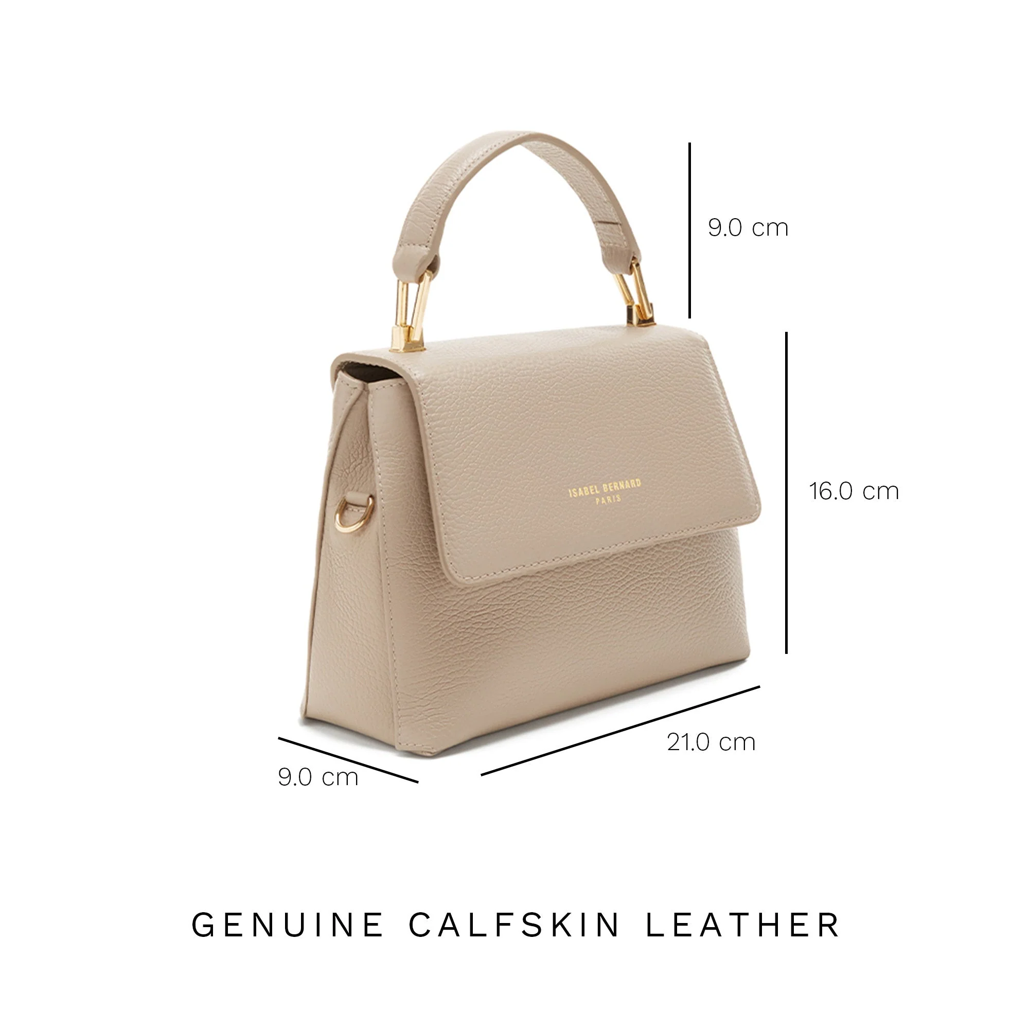 Cadeau d'Isabel taupe calfskin leather handbag and wallet set - Image 14