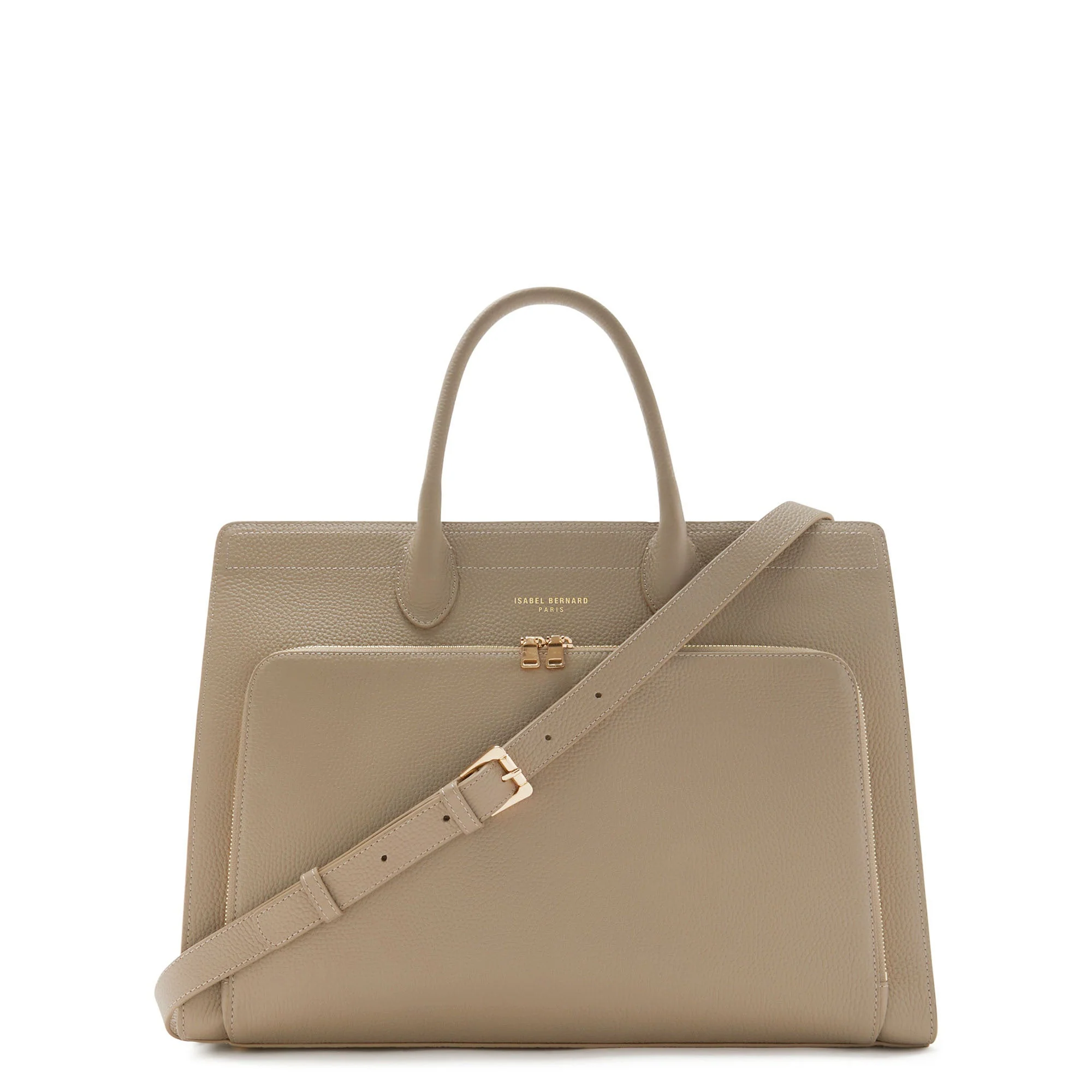 Cadeau d'Isabel taupe calfskin leather handbag and wallet set - Image 4
