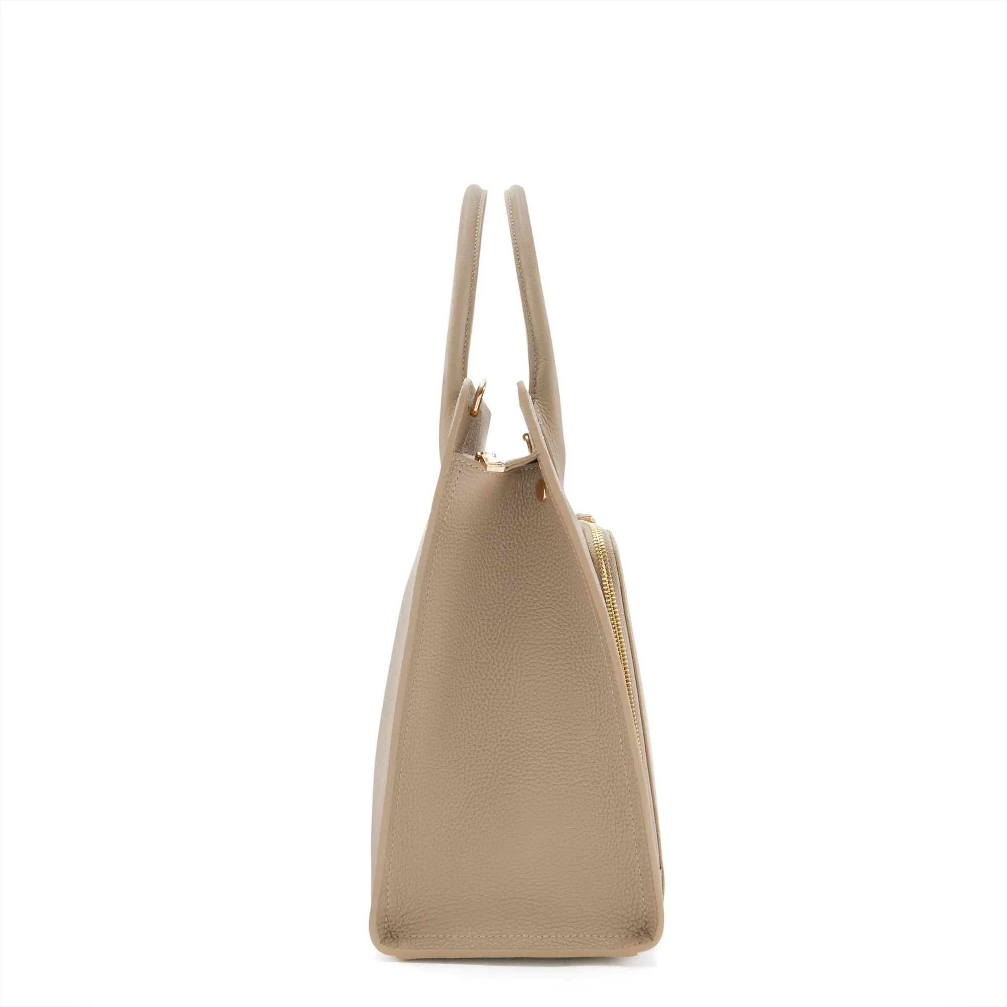 Cadeau d'Isabel taupe calfskin leather handbag and wallet set - Image 5
