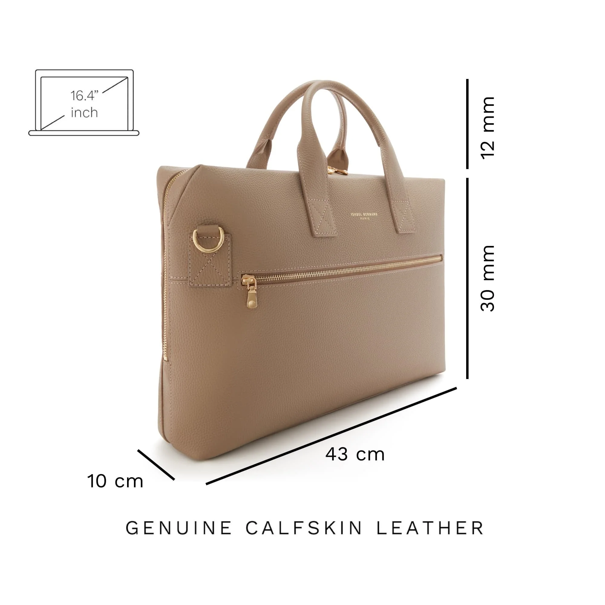 Cadeau d'Isabel taupe calfskin leather handbag and wallet set - Image 13