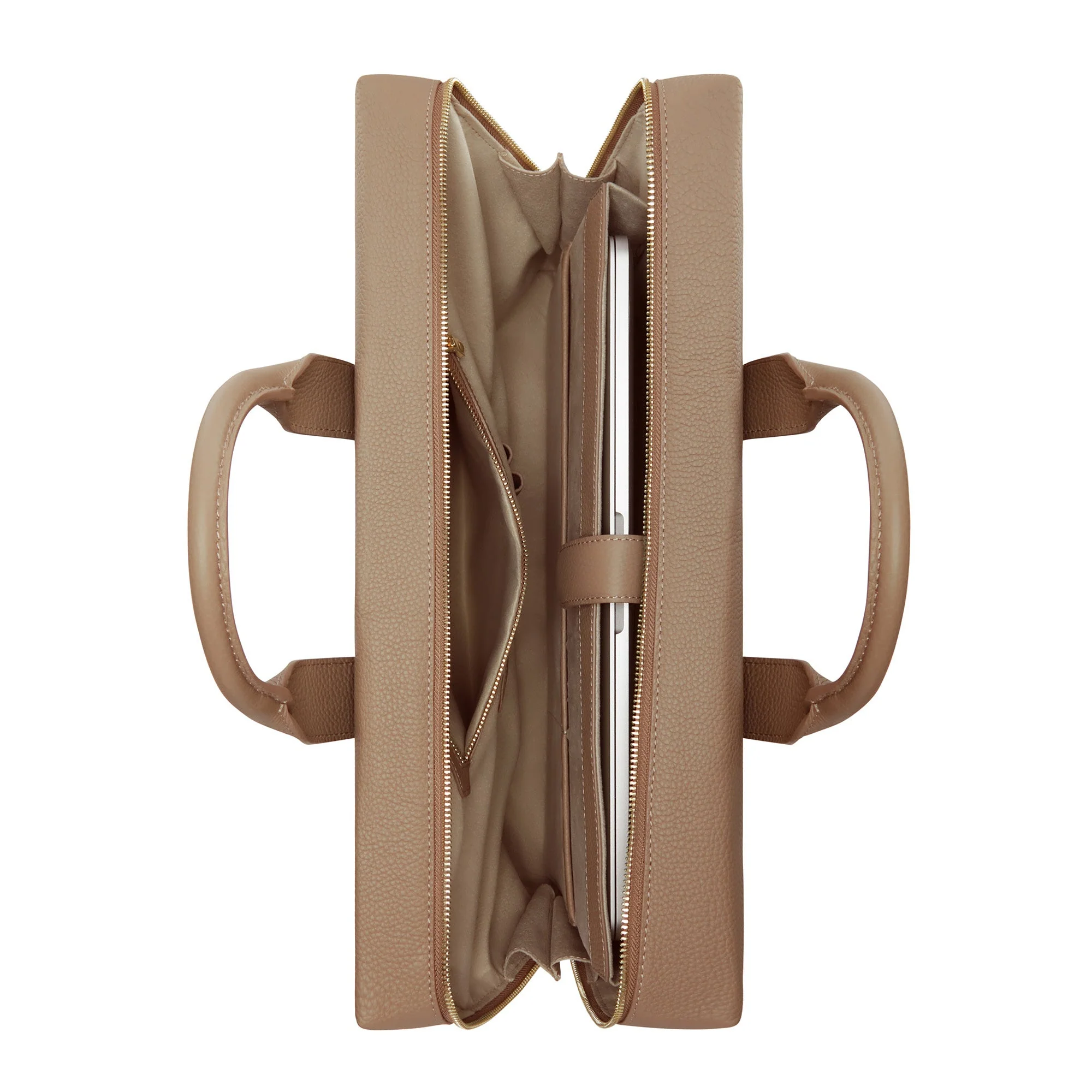Cadeau d'Isabel taupe calfskin leather handbag and wallet set - Image 7