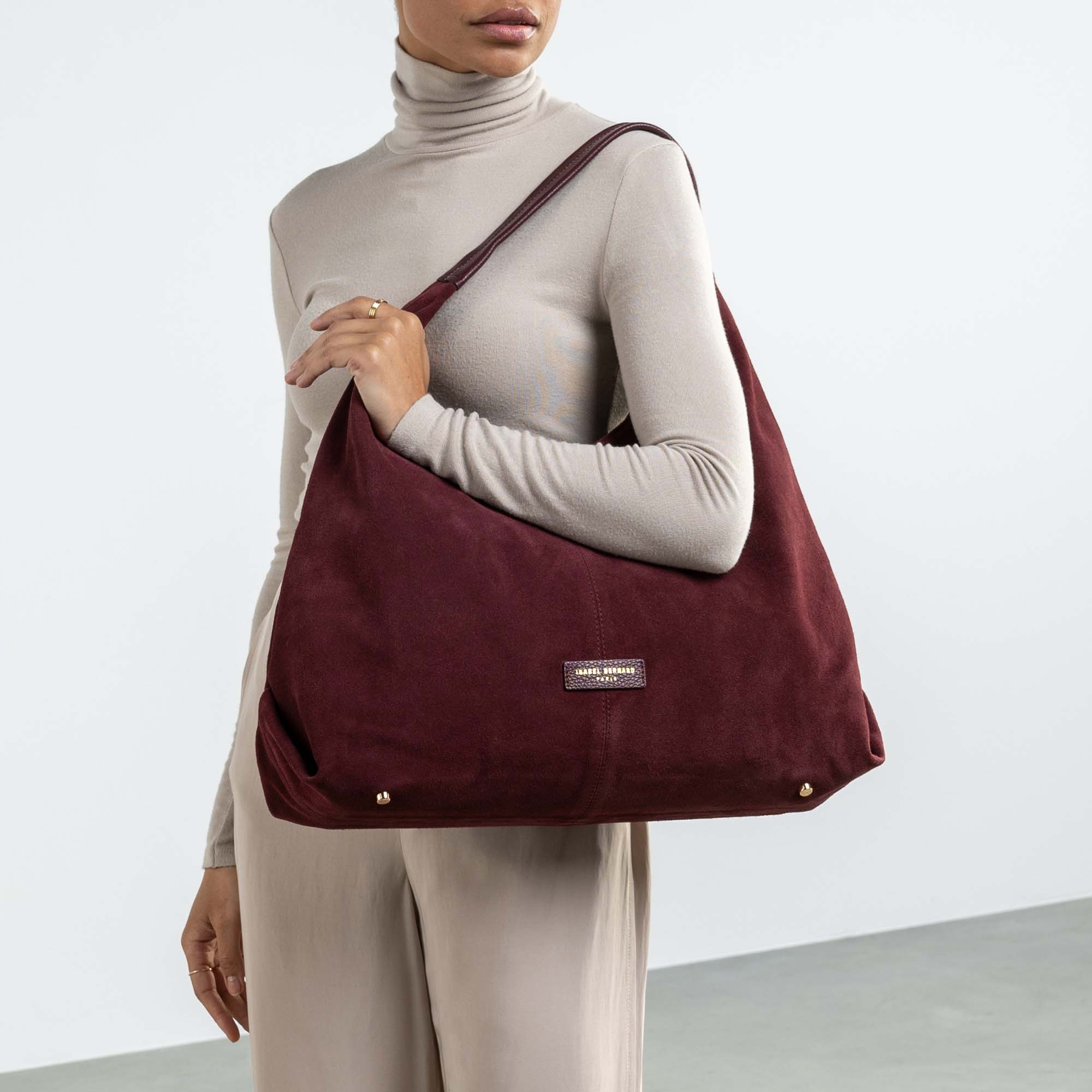 Honoré Grace bordeaux red suede shoulder bag - Image 2