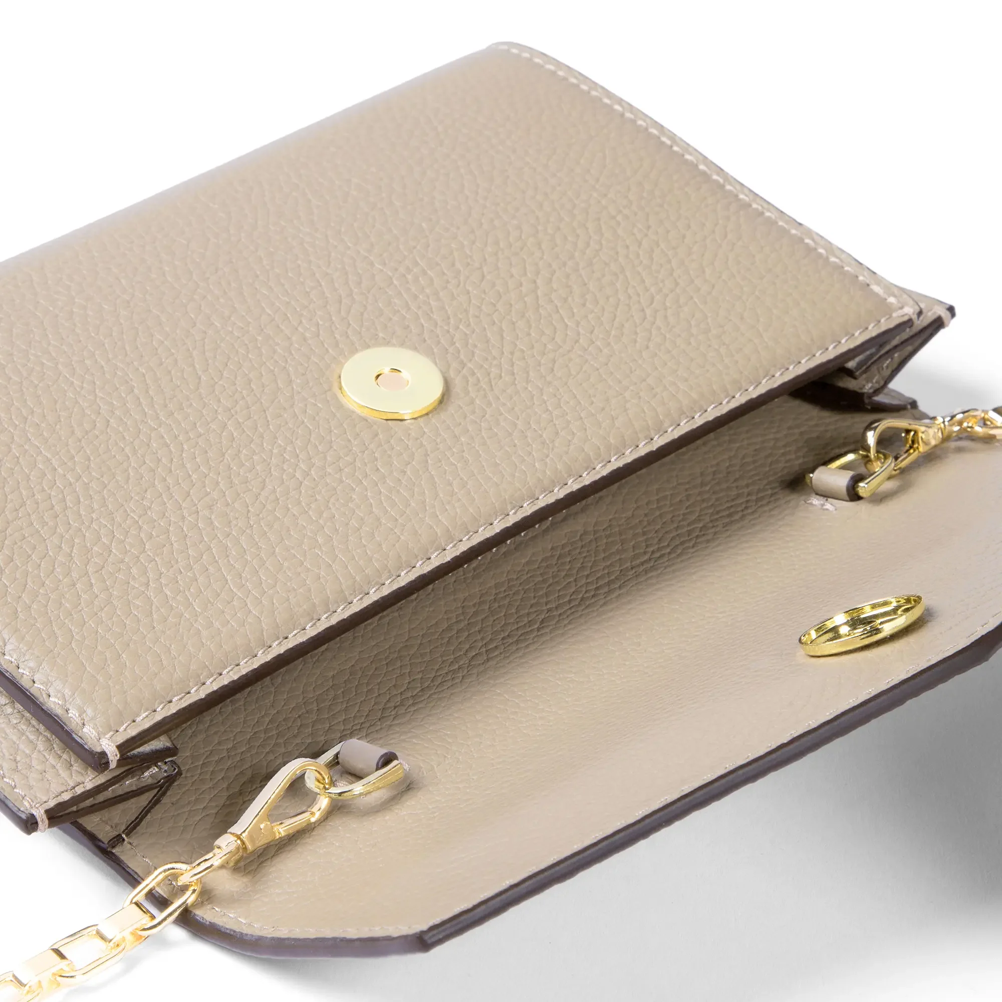 Honoré Lina Beige Clutch With Detachable Shoulder Chain - Image 6