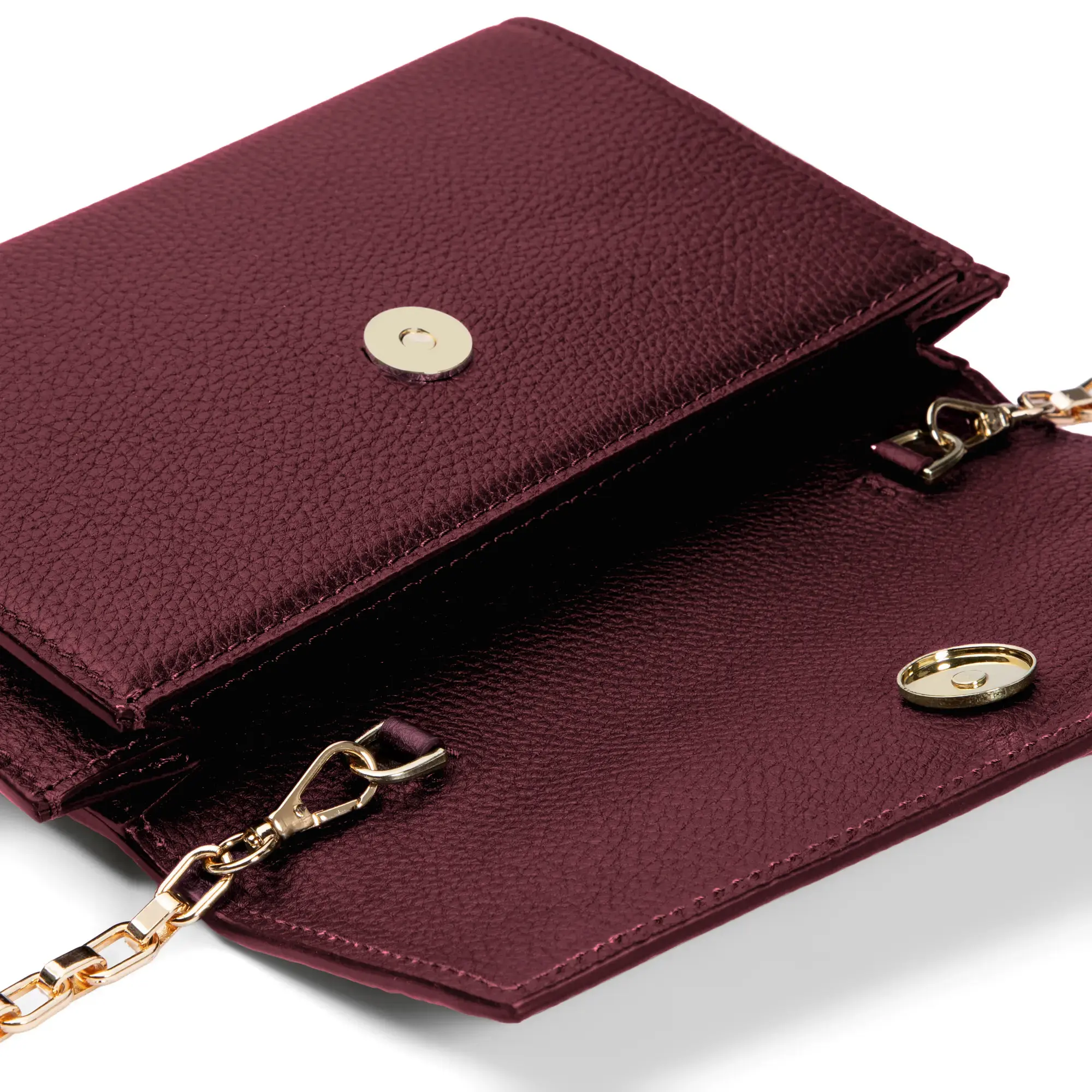 Honoré Lina Bordeaux Red Clutch With Detachable Shoulder Chain - Image 6