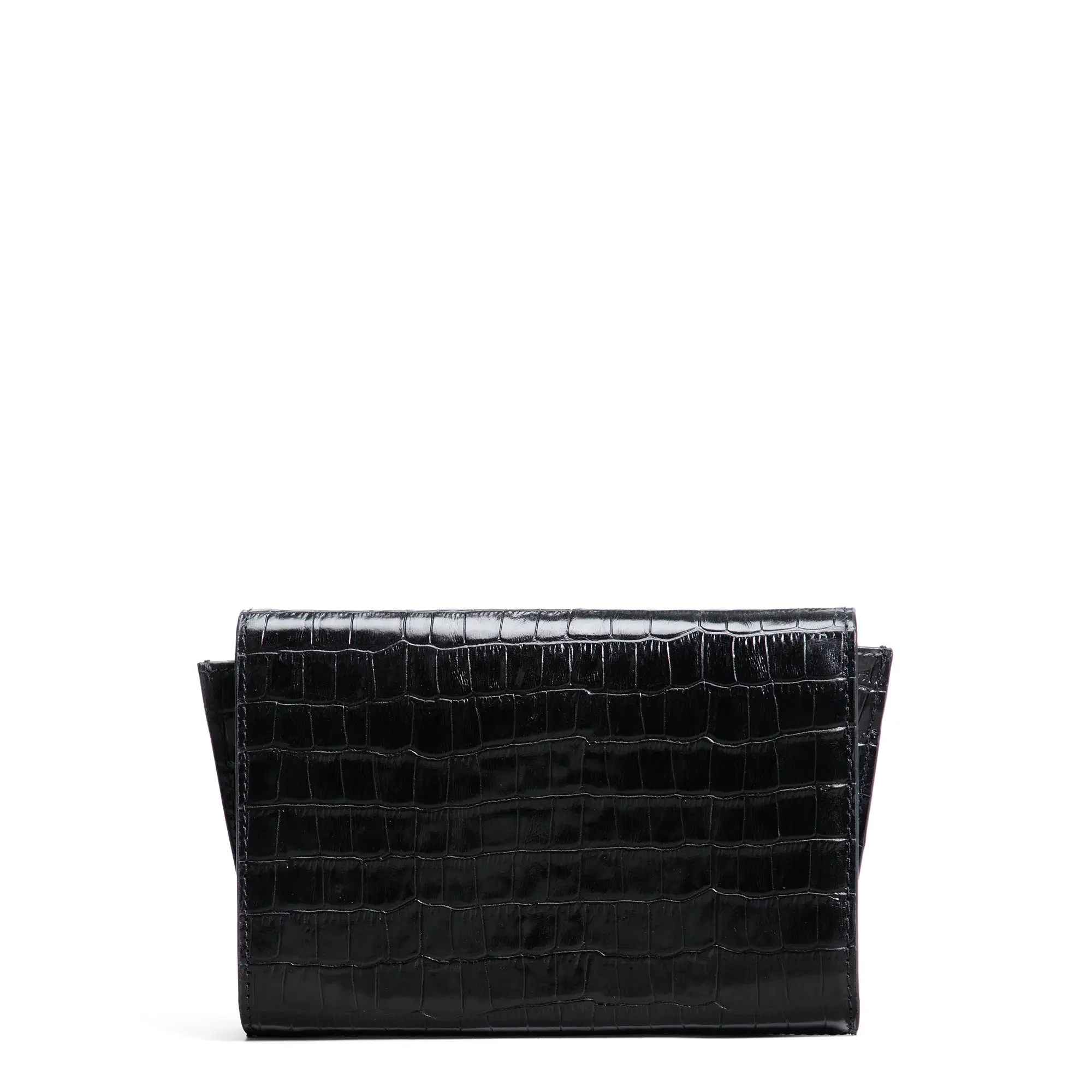 Honoré Lina Croco Black Clutch With Detachable Shoulder Chain - Image 4