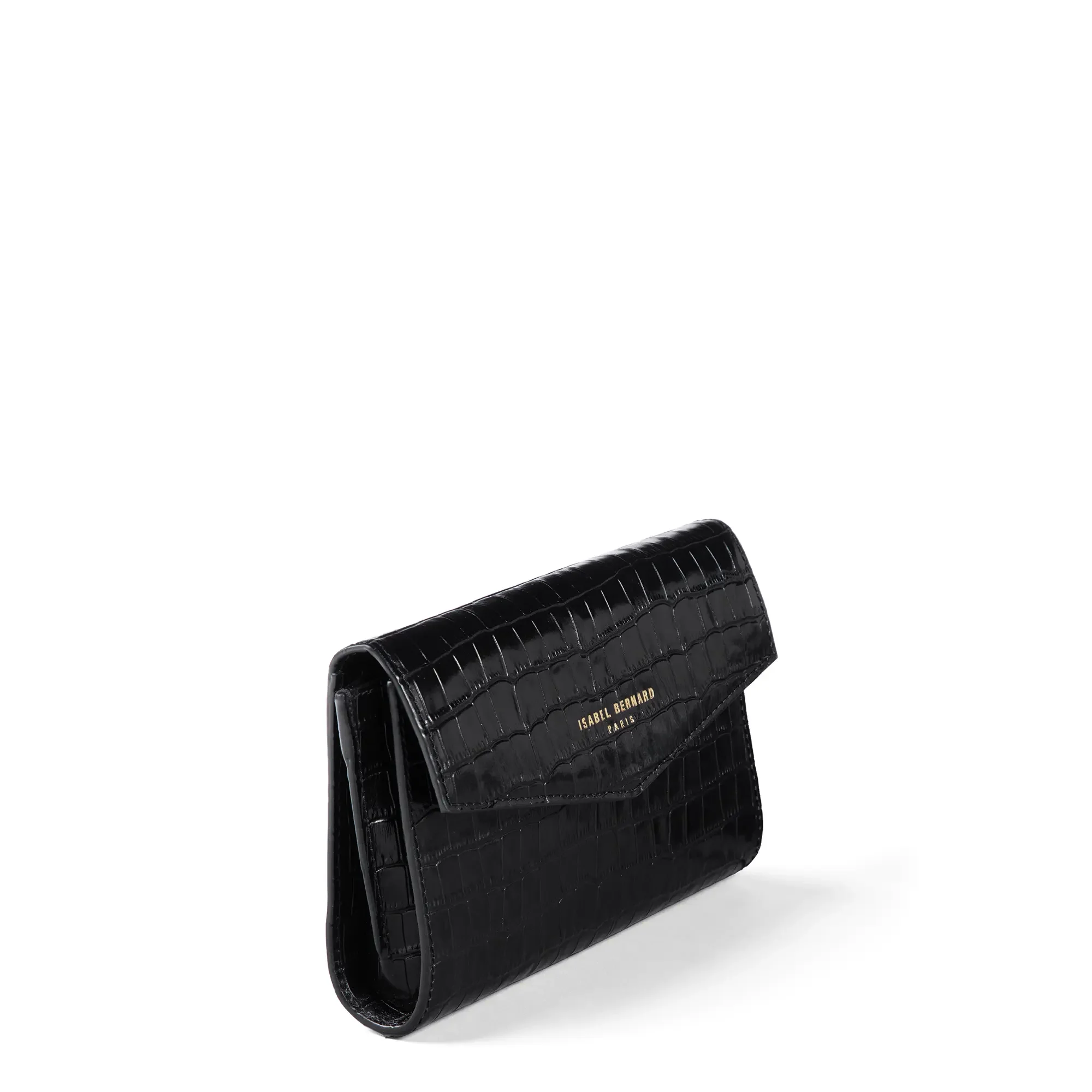 Honoré Lina Croco Black Clutch With Detachable Shoulder Chain - Image 8