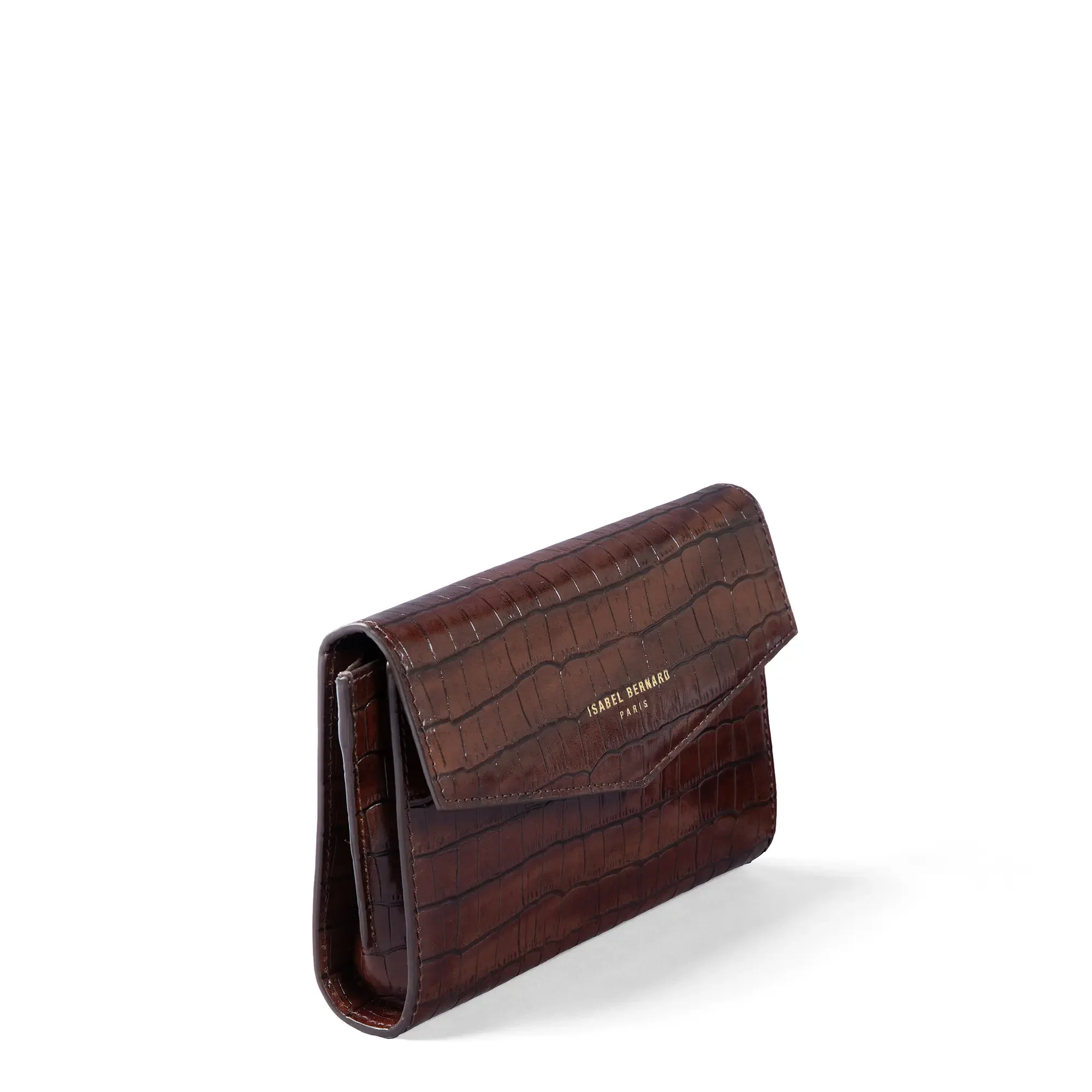 Honoré Lina Croco Brown Clutch With Detachable Shoulder Chain - Image 7