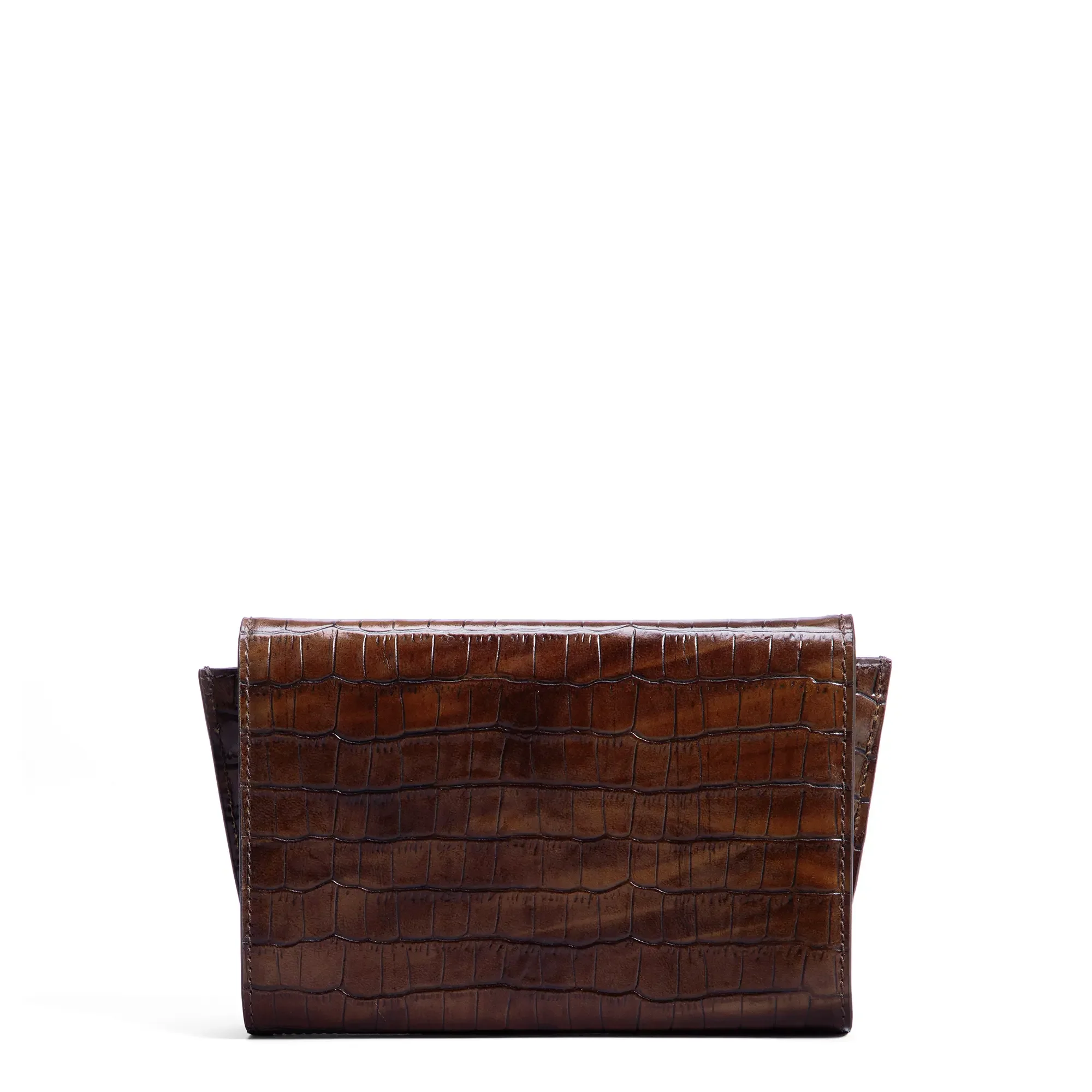 Honoré Lina Croco Brown Clutch With Detachable Shoulder Chain - Image 8