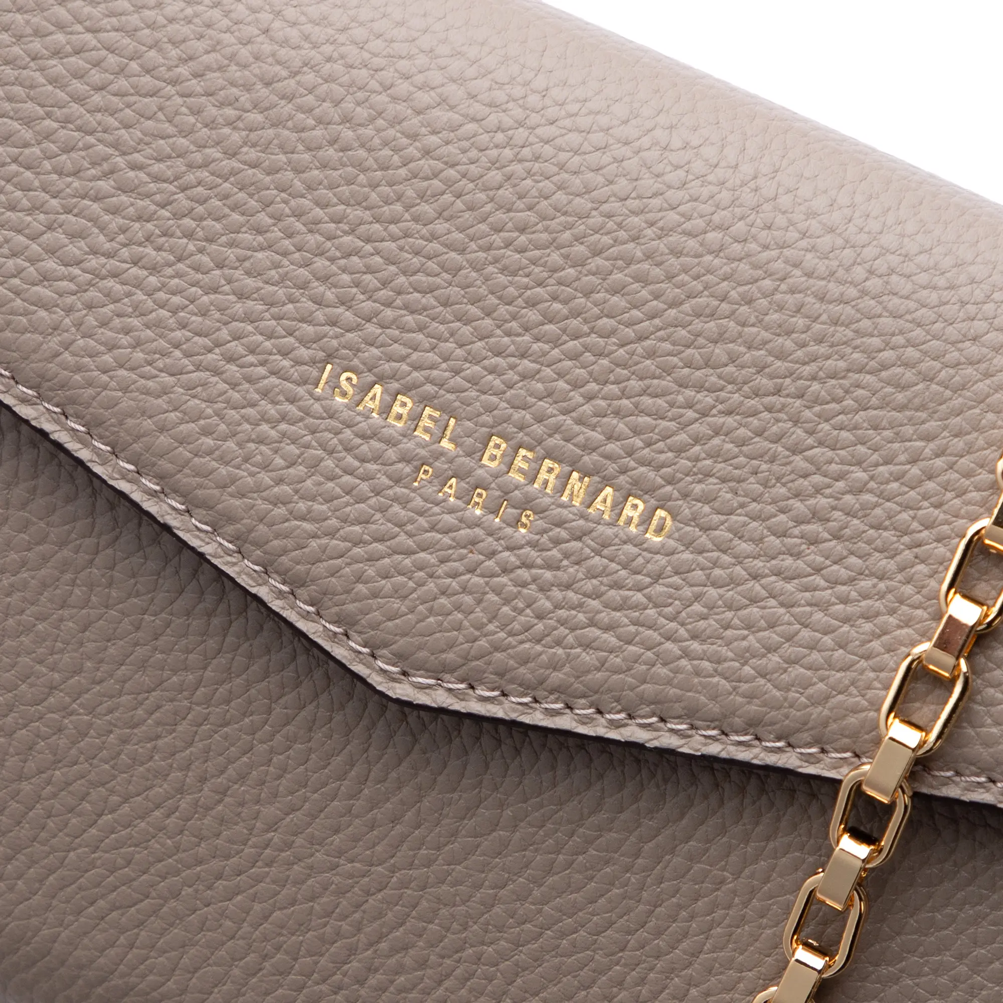 Honoré Lina Taupe Clutch With Detachable Shoulder Chain - Image 5