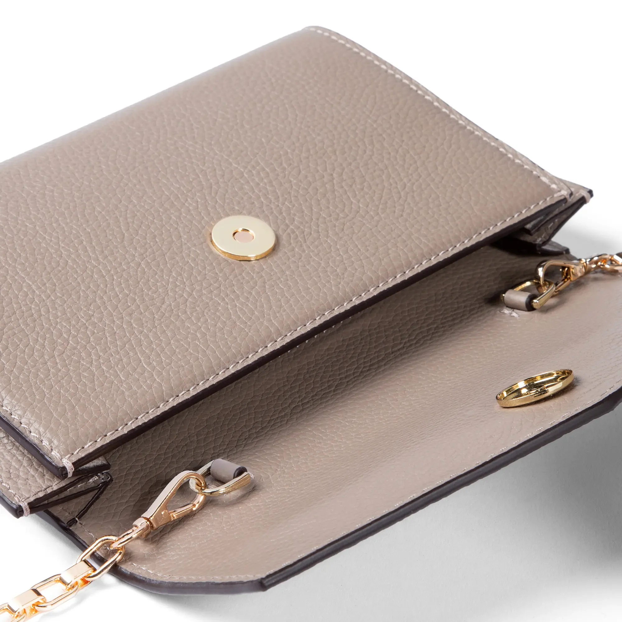 Honoré Lina Taupe Clutch With Detachable Shoulder Chain - Image 6