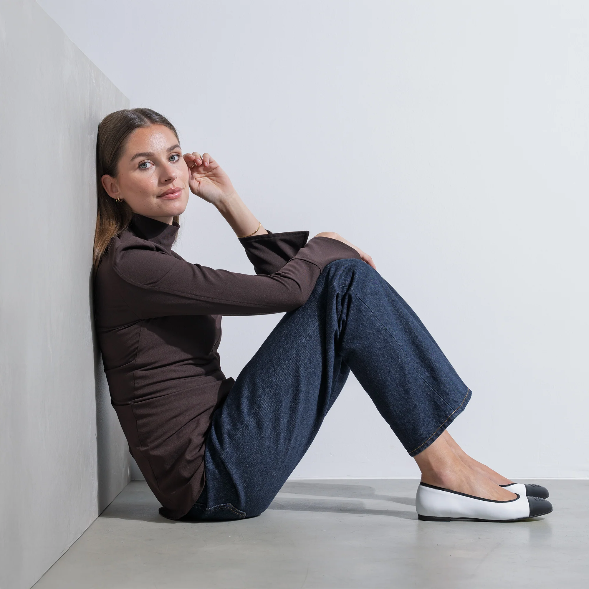 Vendôme Ynes white calfskin leather ballerinas - Image 3